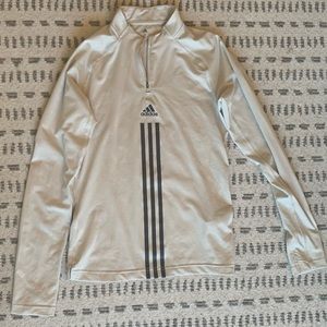 Adidas aeroready quarterzip in off-white/cream size S